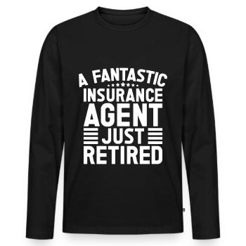 Costume d’agent d’assurance Medicare tout juste retraité - T-shirt manches longues Premium bio Homme - noir - Devant - Nico (187cm)