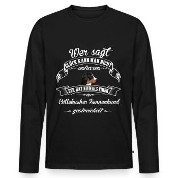 Entlebucher Sennenhund Glück - Männer Premium Bio Langarmshirt - Schwarz - Vorne - Nico (187cm)
