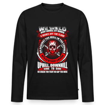 We Weld - Welder - EN - Männer Premium Bio Langarmshirt - Schwarz - Vorne - Nico (187cm)
