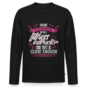 Fitness Instructor - EN - Männer Premium Bio Langarmshirt - Schwarz - Vorne - Nico (187cm)