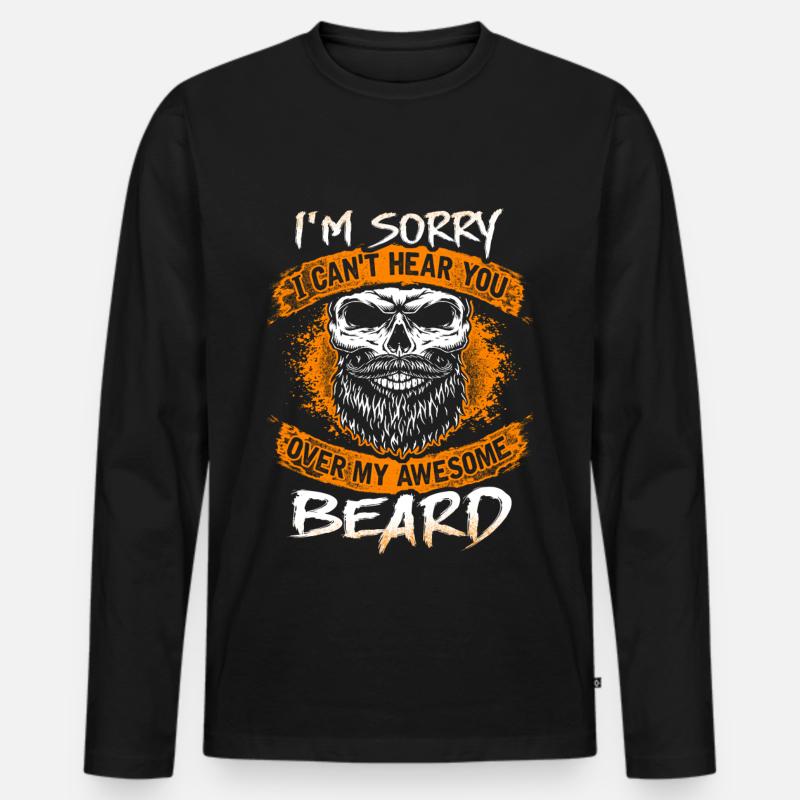 My awesome beard - EN - Männer Premium Bio Langarmshirt - Schwarz