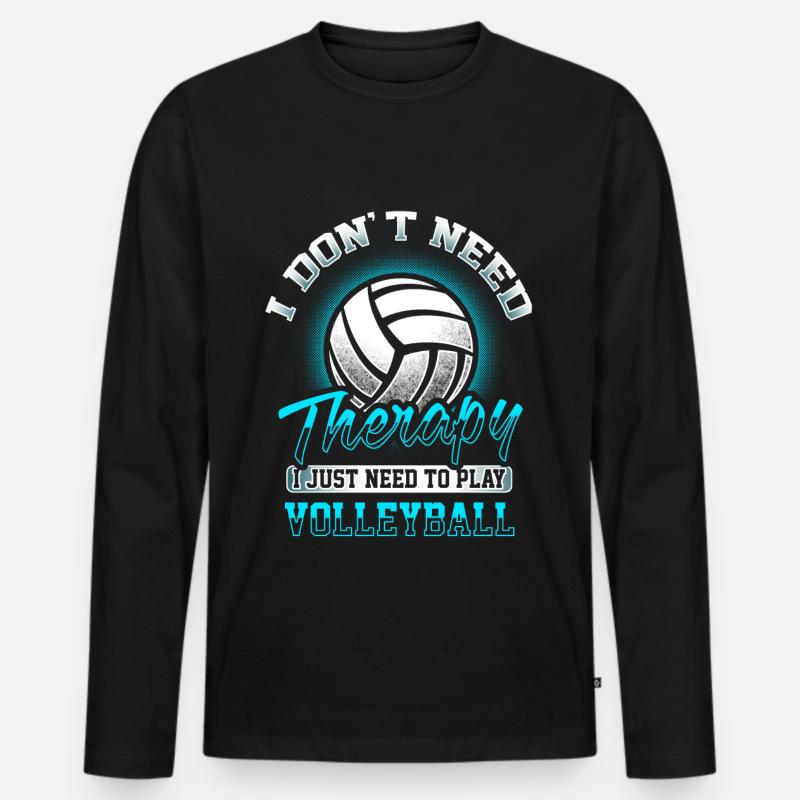 Volleyball - Therapy - Männer Premium Bio Langarmshirt - Schwarz