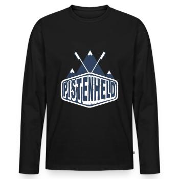 Slope hero skiing winter sports gift ski - Men's Premium Organic Long Sleeve Shirt - black - Front - Nico (187cm)