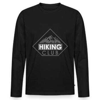 Wanderclub Alpen - Männer Premium Bio Langarmshirt - Schwarz - Vorne - Nico (187cm)