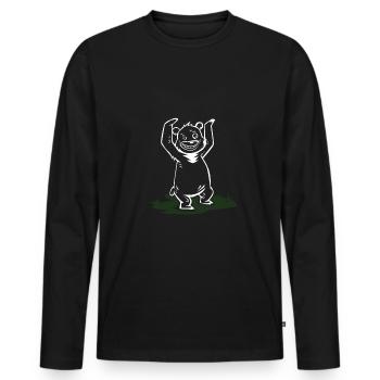 Danse d'ours Encouragé l'idée de cadeau - T-shirt manches longues Premium bio Homme - noir - Devant - Nico (187cm)