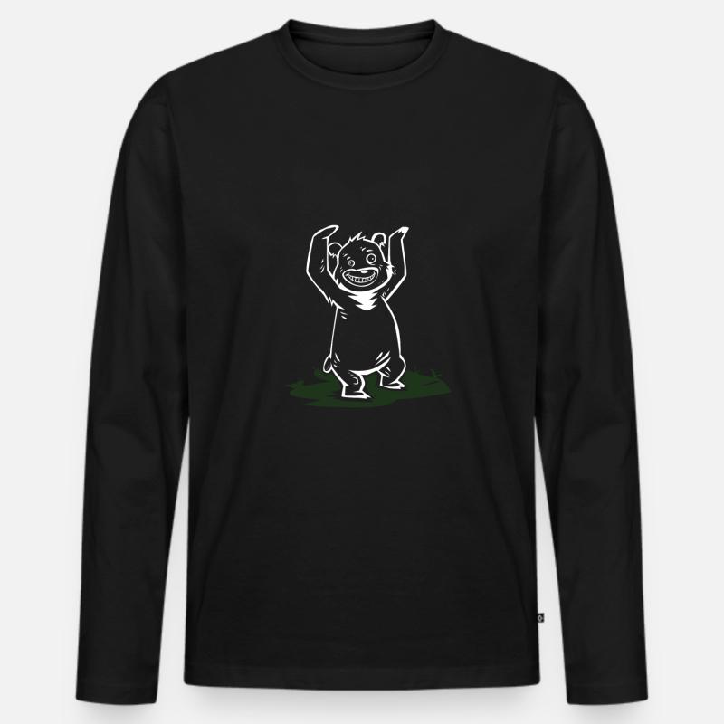 Tanzbär Angeheitert Geschenkidee - Männer Premium Bio Langarmshirt - Schwarz