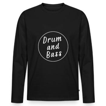 Drum and Bass / dnb / Drum& Bass - T-shirt manches longues Premium bio Homme - noir - Devant - Nico (187cm)