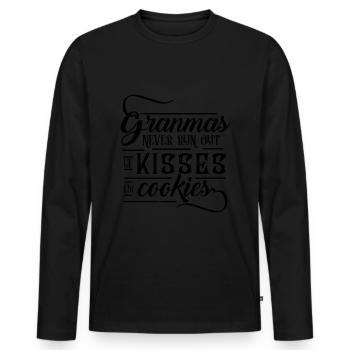 Oma - Männer Premium Bio Langarmshirt - Schwarz - Vorne - Nico (187cm)