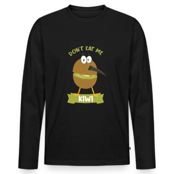 kiwi - Men's Premium Organic Long Sleeve Shirt - black - Front - Nico (187cm)