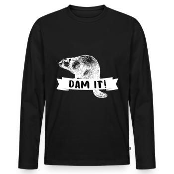 Biber - Männer Premium Bio Langarmshirt - Schwarz - Vorne - Nico (187cm)