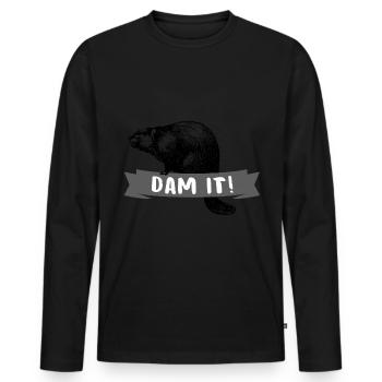 Biber - Männer Premium Bio Langarmshirt - Schwarz - Vorne - Nico (187cm)