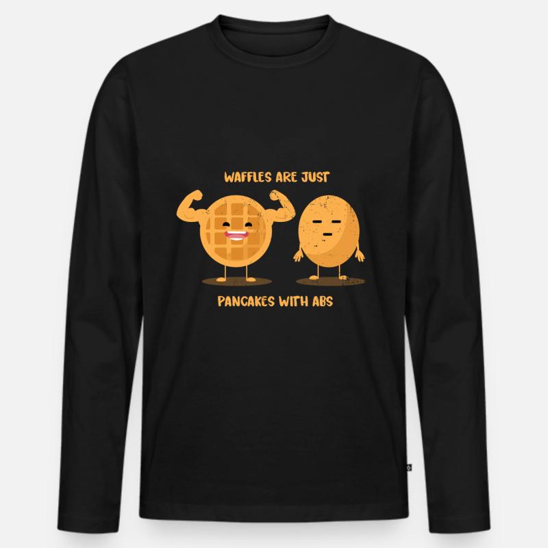 Waffel - Männer Premium Bio Langarmshirt - Schwarz