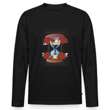 Sanduhr - Männer Premium Bio Langarmshirt - Schwarz - Vorne - Nico (187cm)