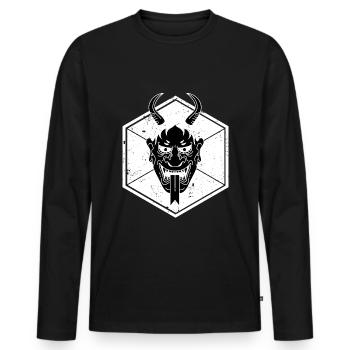 Teufel Satan Tattoo hexagon swag Tattoo Geschenk - Männer Premium Bio Langarmshirt - Schwarz - Vorne - Nico (187cm)