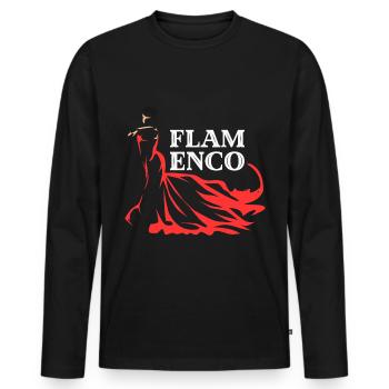 Cadeau de danse flamenco andalousie - T-shirt manches longues Premium bio Homme - noir - Devant - Nico (187cm)