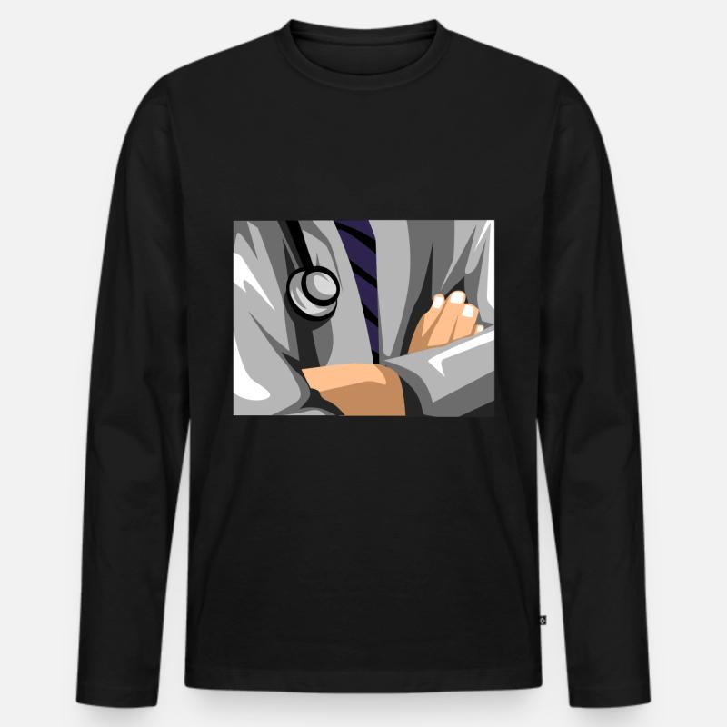 Arzt - Männer Premium Bio Langarmshirt - Schwarz