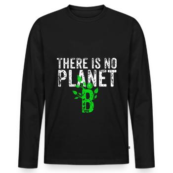 Il n'y a pas de planète B - T-shirt manches longues Premium bio Homme - noir - Devant - Nico (187cm)