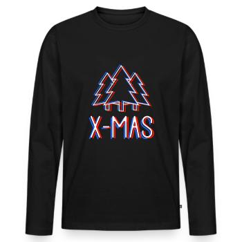 Neon X-Mas - Sapins de Noël - T-shirt manches longues Premium bio Homme - noir - Devant - Nico (187cm)
