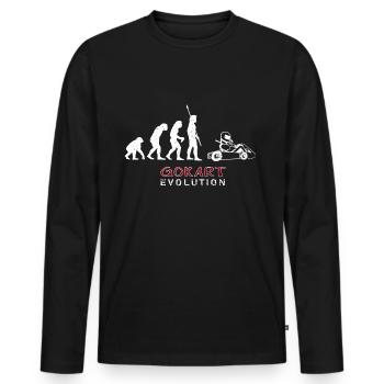 GOKART Evolution - T-shirt manches longues Premium bio Homme - noir - Devant - Nico (187cm)