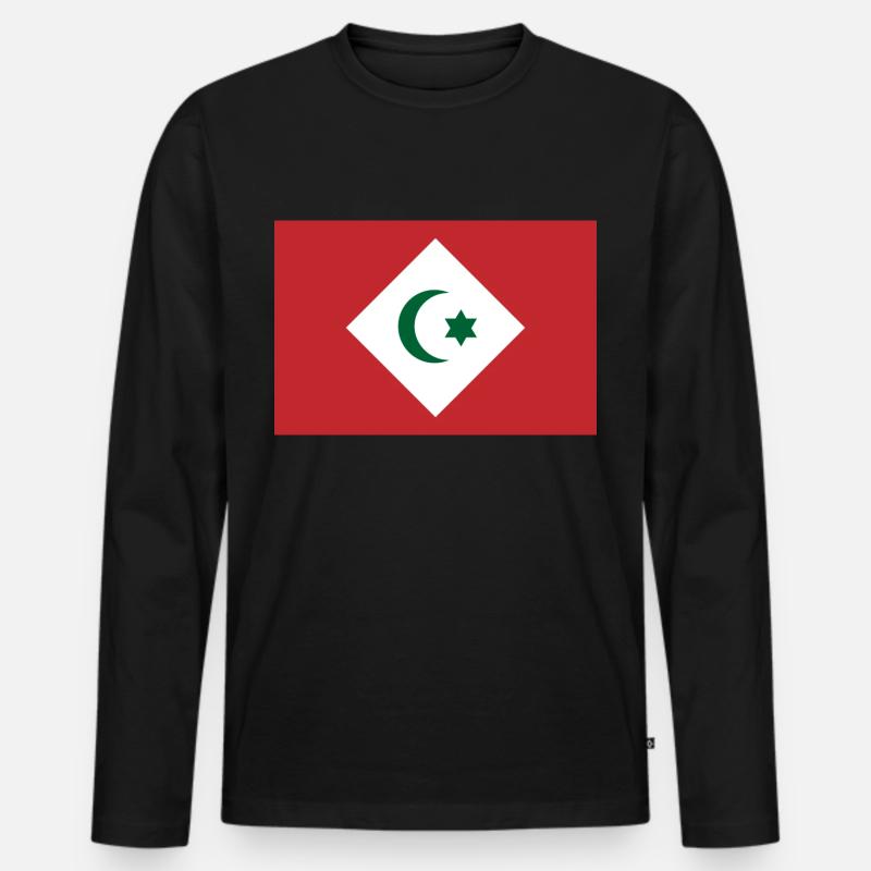 Rif Flag - Männer Premium Bio Langarmshirt - Schwarz