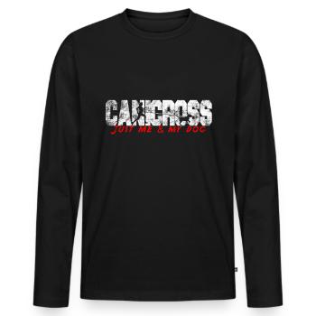 Canicross Moi Et Mon Chien | Cadeau sport chien - T-shirt manches longues Premium bio Homme - noir - Devant - Nico (187cm)