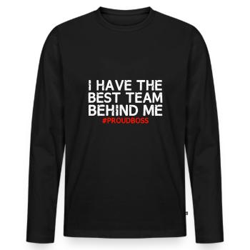 Best Team - Proud Boss | Chef Startup Geschenk - Männer Premium Bio Langarmshirt - Schwarz - Vorne - Nico (187cm)