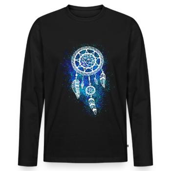 Dreamcatcher | Cadeau de rêve yoga méditation - T-shirt manches longues Premium bio Homme - noir - Devant - Nico (187cm)