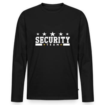 Security Team | Teamkleidung Club Bar Geschenk - Männer Premium Bio Langarmshirt - Schwarz - Vorne - Nico (187cm)