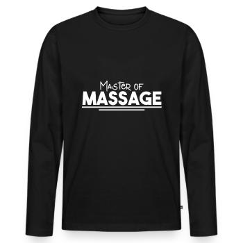 Maître de massage | Physio Wellness Gift - T-shirt manches longues Premium bio Homme - noir - Devant - Nico (187cm)