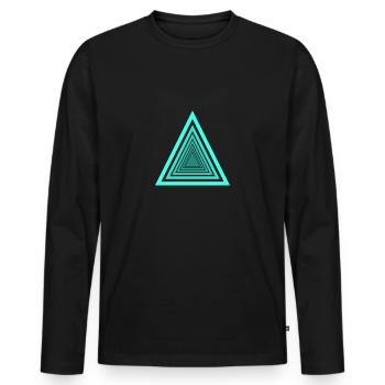 Triangles depth effect - Men's Premium Organic Long Sleeve Shirt - black - Front - Nico (187cm)