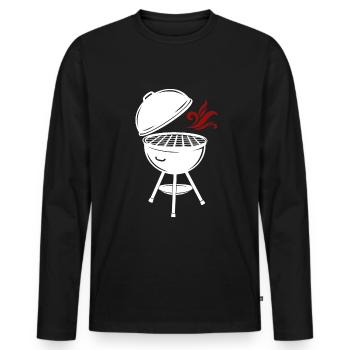 Barbecue Barbecue d’été BARBECUE Barbecue Grill saison - T-shirt manches longues Premium bio Homme - noir - Devant - Nico (187cm)