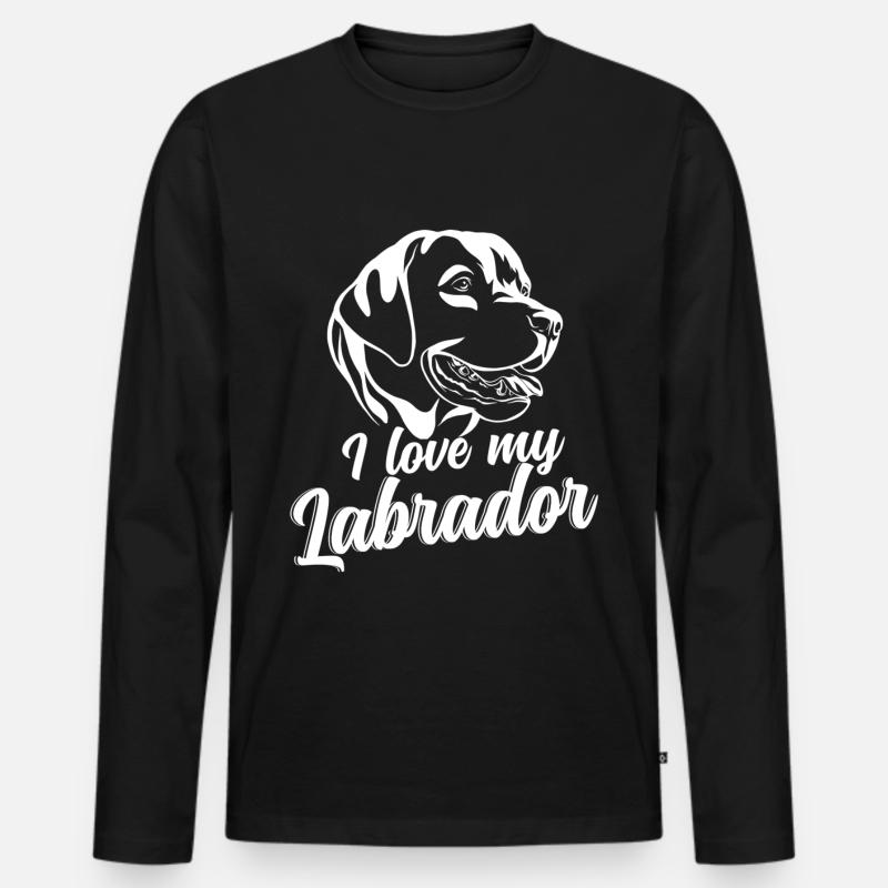 Hund Labrador - Männer Premium Bio Langarmshirt - Schwarz