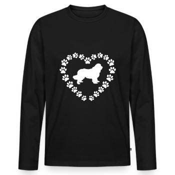 Newfoundland dog paws heart gift - Men's Premium Organic Long Sleeve Shirt - black - Front - Nico (187cm)