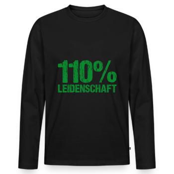Police 110 Passion cadeau pour les policiers - T-shirt manches longues Premium bio Homme - noir - Devant - Nico (187cm)
