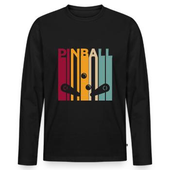 Flipper flipper flipper rétro vintage - T-shirt manches longues Premium bio Homme - noir - Devant - Nico (187cm)