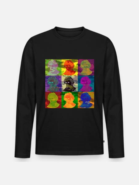 Pop art Ludwig van Beethoven - Men's Premium Organic Long Sleeve Shirt - black