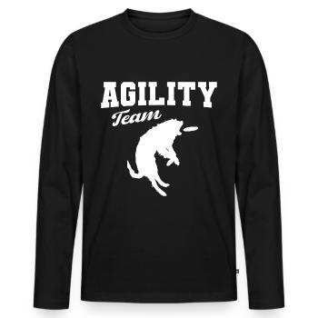 Agility Hunde Team - Männer Premium Bio Langarmshirt - Schwarz - Vorne - Nico (187cm)