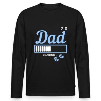 Papa 2 0 père papa deuxième enfant bébé - T-shirt manches longues Premium bio Homme - noir - Devant - Nico (187cm)