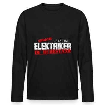 Elektriker im Ruhestand Spruch Verabschiedung - Männer Premium Bio Langarmshirt - Schwarz - Vorne - Nico (187cm)