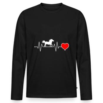 Noriker cold-blooded horse heartbeat - Men's Premium Organic Long Sleeve Shirt - black - Front - Nico (187cm)