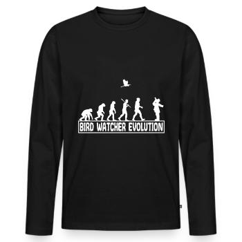 Ornithology Songbird Birds observe evolution - Men's Premium Organic Long Sleeve Shirt - black - Front - Nico (187cm)