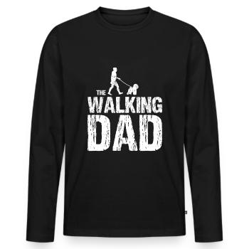 Bichon Frize The Walking Dad for dog owners - Men's Premium Organic Long Sleeve Shirt - black - Front - Nico (187cm)