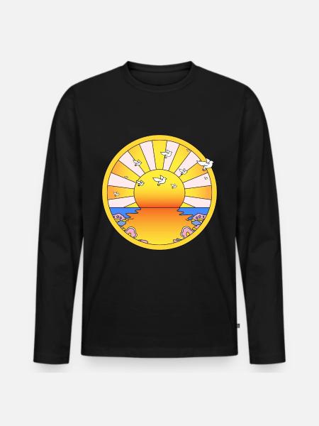 LSD California Orange Sunshine - Camiseta ecológica prémium de manga larga para hombre - negro