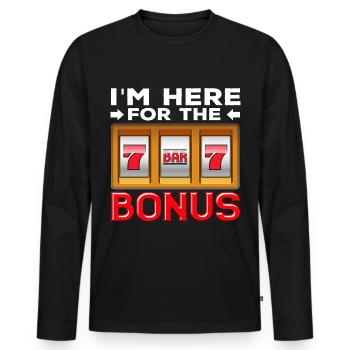 Spielautomat Glücksspiel Lustiger Casino Fan - Männer Premium Bio Langarmshirt - Schwarz - Vorne - Nico (187cm)