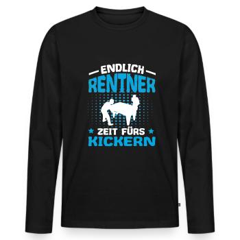 Tischfußball Endlich Rentner Zeit fürs Kickern - Männer Premium Bio Langarmshirt - Schwarz - Vorne - Nico (187cm)
