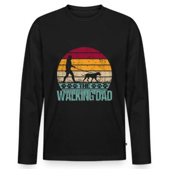 Hungarian Vizsla The Walking Dad for Masters - Men's Premium Organic Long Sleeve Shirt - black - Front - Nico (187cm)