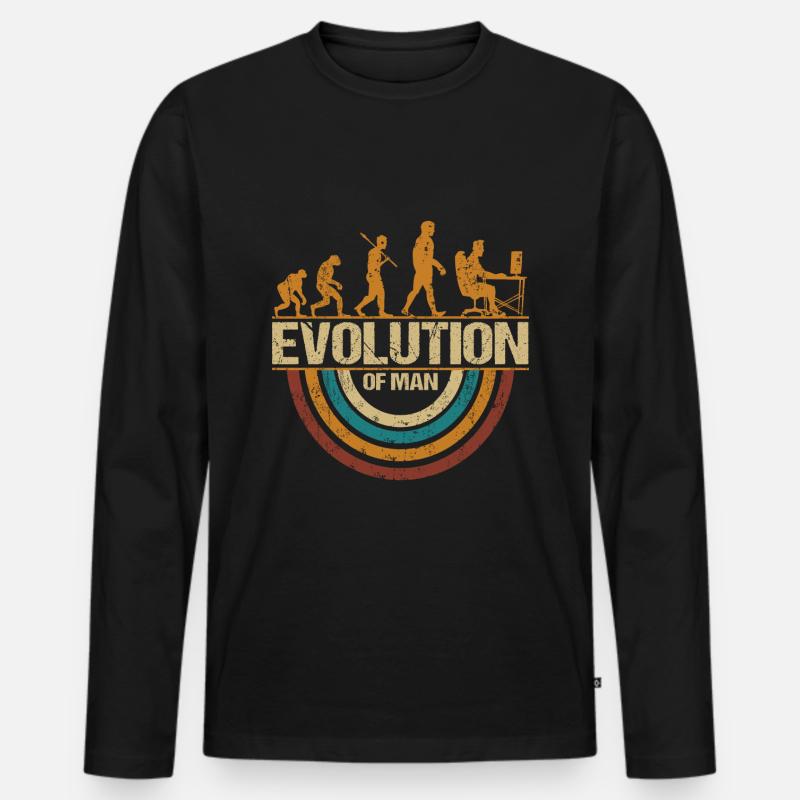 Programmateur Computerfreak Evolution Retro - T-shirt manches longues Premium bio Homme - noir
