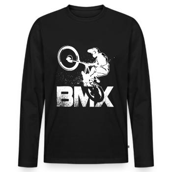 BMX freestyle lifestyle Geschenk Junge - Männer Premium Bio Langarmshirt - Schwarz - Vorne - Nico (187cm)