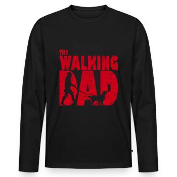 Flat Coated Retriever The Walking Dad - Men's Premium Organic Long Sleeve Shirt - black - Front - Nico (187cm)