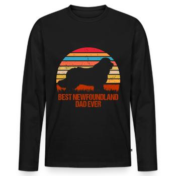 Newfoundland's Best Dogs Dad - Men's Premium Organic Long Sleeve Shirt - black - Front - Nico (187cm)